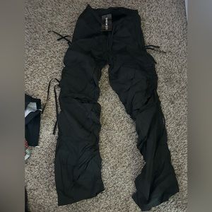 Black parachute pants